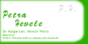 petra hevele business card